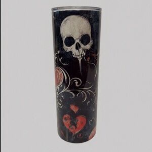 Skull Design Tumbler - Black and Red